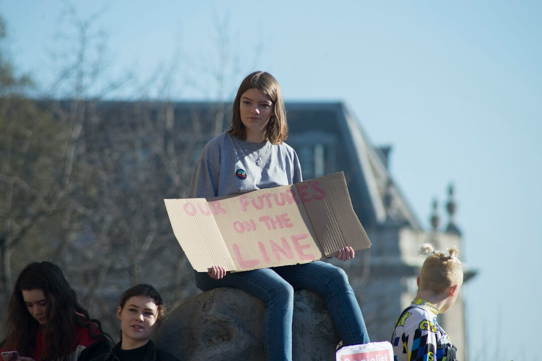 young activists marching